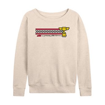 Women's Disney / Pixar's Cars Lightning McQueen Race Stripe French Terry Long Sleeve Tee