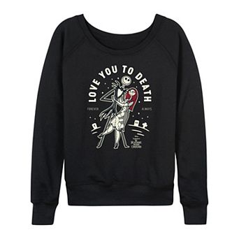 Women's Disney's The Nightmare Before Christmas Jack & Sally French Terry Long Sleeve Tee