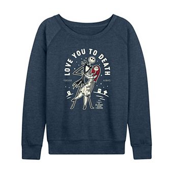 Women's Disney's The Nightmare Before Christmas Jack & Sally French Terry Long Sleeve Tee