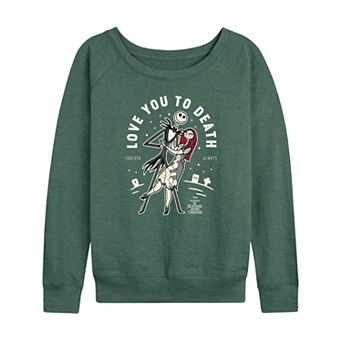 Women's Disney's The Nightmare Before Christmas Jack & Sally French Terry Long Sleeve Tee