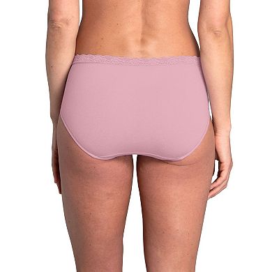 Women's Fruit of the Loom® Signature 360 Stretch Cotton Lace Brief Panties 5DCSLBRK