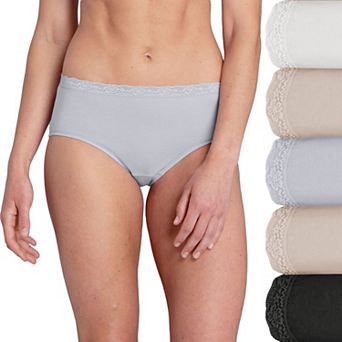 Women's Fruit of the Loom® Signature 360 Stretch Cotton Lace Brief Panties 5DCSLBRK