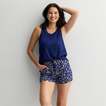 Women's Croft & Barrow® Lush Luxe Rib Pajama Tank Top & Pajama Shorts Set