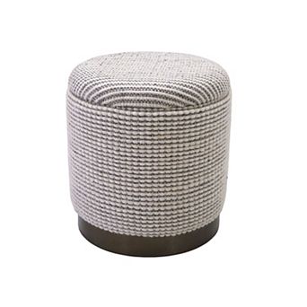 Carolina Chair & Table Handwoven Storage Ottoman with Metal Base