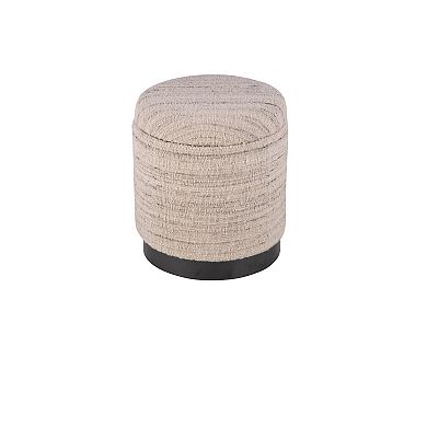 Carolina Chair & Table Handwoven Storage Ottoman with Black Base