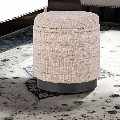 Carolina Chair & Table Handwoven Storage Ottoman with Black Base
