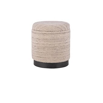Carolina Chair & Table Handwoven Storage Ottoman with Black Base