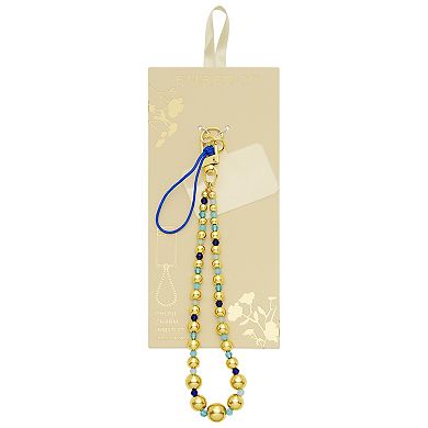 Emberly Graduated Polished Beaded Phone Charm Wristlet