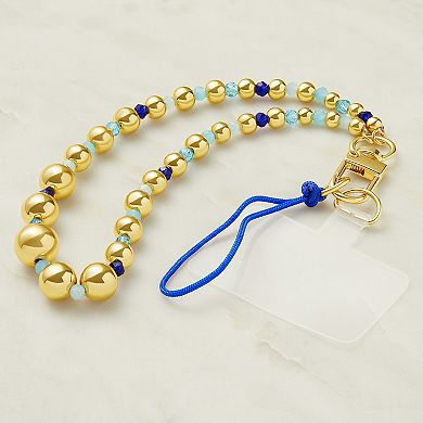 Emberly Graduated Polished Beaded Phone Charm Wristlet