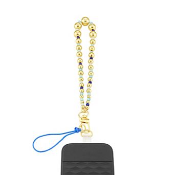Emberly Graduated Polished Beaded Phone Charm Wristlet