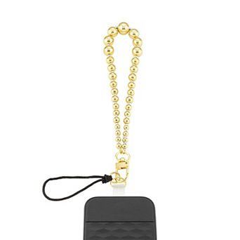 Emberly Graduated Polished Beaded Phone Charm Wristlet
