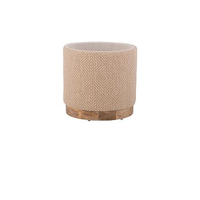 Carolina Chair & Table Handwoven Storage Ottoman with Wood Base