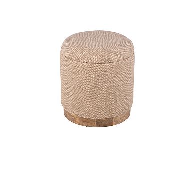 Carolina Chair & Table Handwoven Storage Ottoman with Wood Base