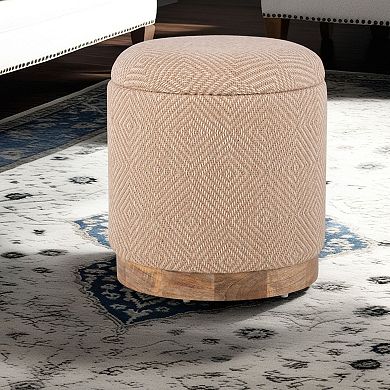 Carolina Chair & Table Handwoven Storage Ottoman with Wood Base