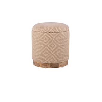 Carolina Chair & Table Handwoven Storage Ottoman with Wood Base