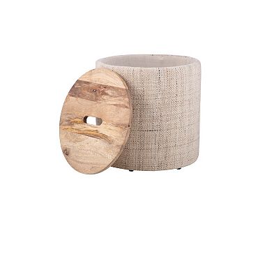 Carolina Chair & Table Handwoven Storage Ottoman with Wood Top