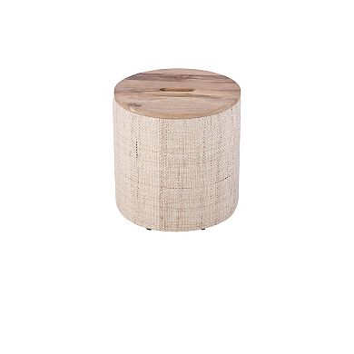 Carolina Chair & Table Handwoven Storage Ottoman with Wood Top