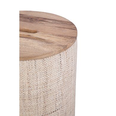 Carolina Chair & Table Handwoven Storage Ottoman with Wood Top