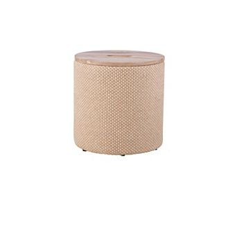 Carolina Chair & Table Handwoven Storage Ottoman with Wood Top