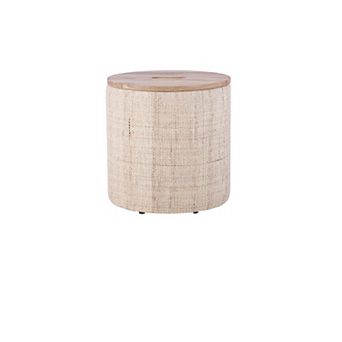 Carolina Chair & Table Handwoven Storage Ottoman with Wood Top