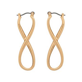 Emberly Gold Tone Infinity Figure 8 Hoop Earrings
