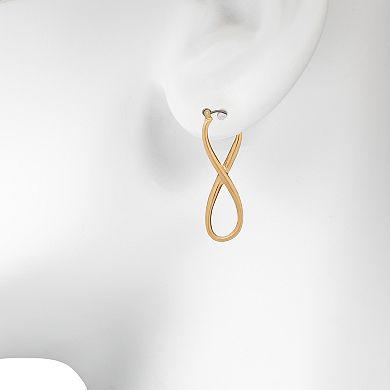 Emberly Gold Tone Infinity Figure 8 Hoop Earrings