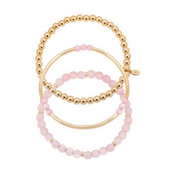 Emberly Set of 4 Beaded Stretch Bracelets