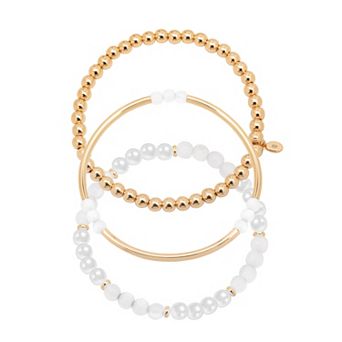 Emberly Set of 4 Beaded Stretch Bracelets