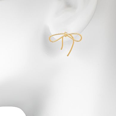 Emberly Gold Tone Bow Earrings
