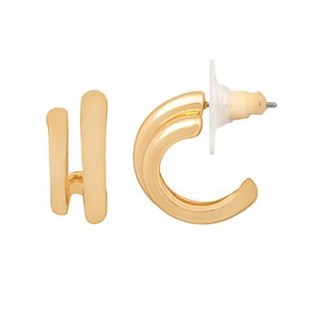 Emberly Gold-Tone Split Hoop Earrings
