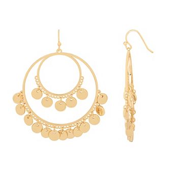 Emberly Gold Tone Boho Hoop Earrings
