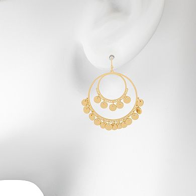 Emberly Gold Tone Boho Hoop Earrings