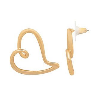 Emberly Gold-Tone Open Heart Earrings