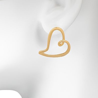 Emberly Gold-Tone Open Heart Earrings