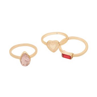 Emberly 3 pc Gold Tone Multi-Pack Ring Set