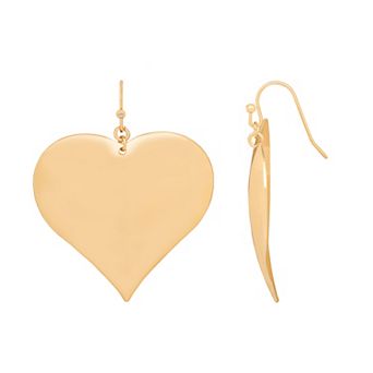 Emberly Gold Tone Heart Drop Earring