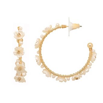 Emberly Large Flower Hoop Earrings