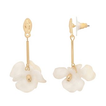 Emberly Gold-Tone Flower Petal Nickel Free Drop Earrings