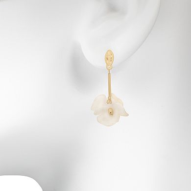 Emberly Gold-Tone Flower Petal Nickel Free Drop Earrings