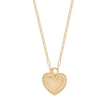 Emberly Gold Tone Toggle Heart Necklace