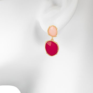 Emberly Gold-Tone Organic Shape Stone Drop Earrings