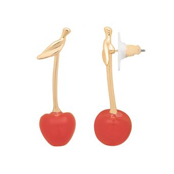 Emberly Gold-Tone Cherry Drop Earrings