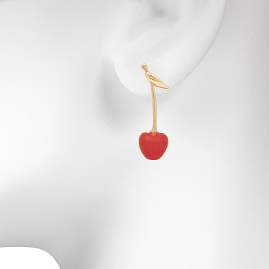 Emberly Gold-Tone Cherry Drop Earrings