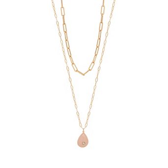 Emberly Gold Tone Gemstone Necklace