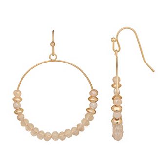Emberly Gold Tone Beaded Earrings