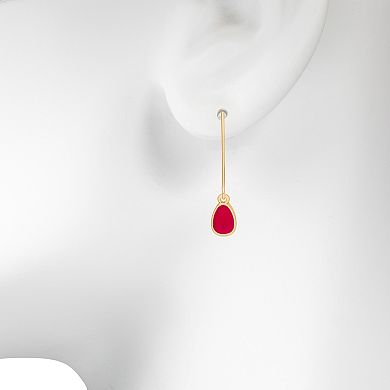 Emberly Gold Tone Shell Paper Long Earrings