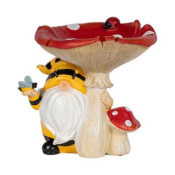 Gerson Bee Gnome Bird Feeder Outdoor Decor