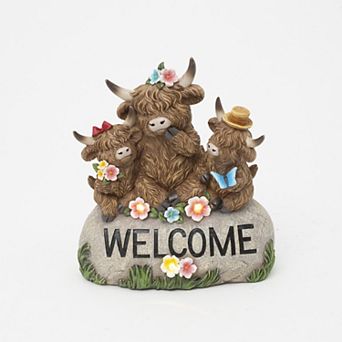 Gerson Highland Cows Welcome Sign Outdoor Decor
