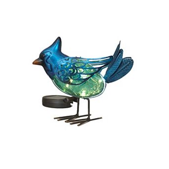 Gerson Solar Glass Bird Outdoor Decor