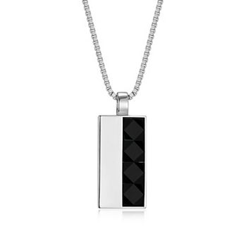 Classic Treasures Agate Dog Tag Pendant Necklace